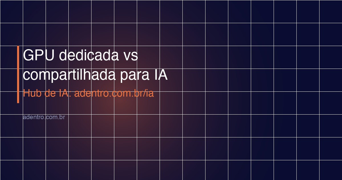 GPU dedicada vs compartilhada para IA — MIG vGPU 2026