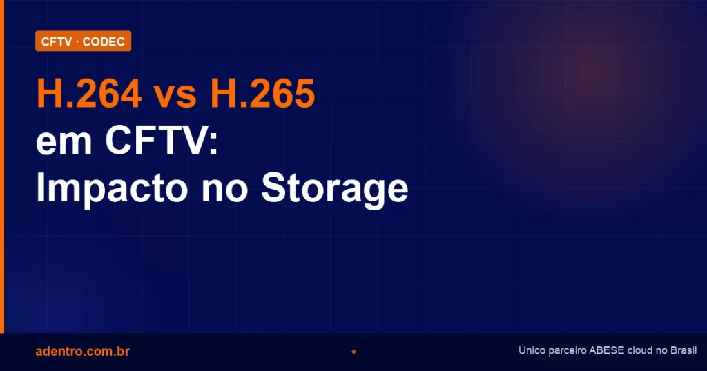 H.264 vs H.265 em CFTV: impacto no armazenamento e banda — Adentro
